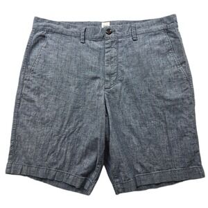 Gap Essential Khaki Shorts Mens 34 Blue‎ Heather Cotton Spandex 10" Inseam